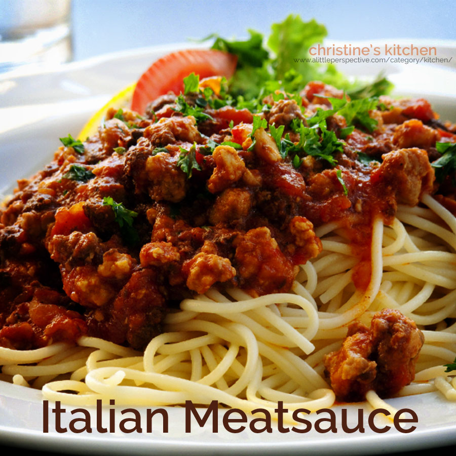 italian meatsauce | christine's kitchen at a little perspective